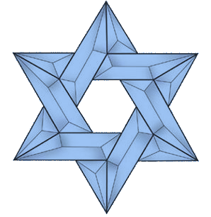 EC210B - Light Blue Star of David Bevel Cluster