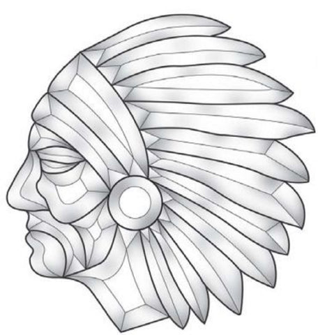 Clear Beveled Glass Indian Head Bevel Cluster EC255