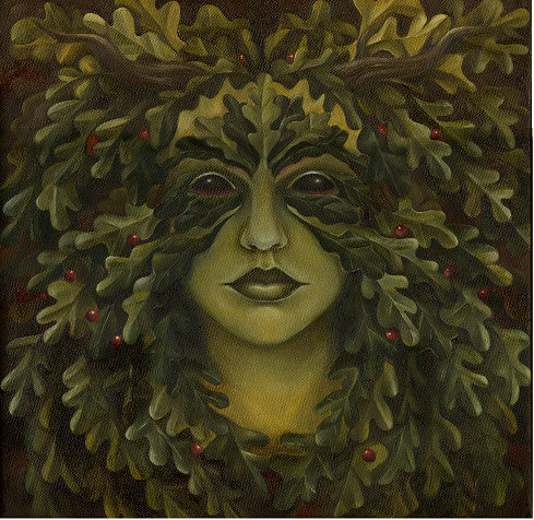 DT32 Large Lady in the Woods Texture Tile Mold12 X 12