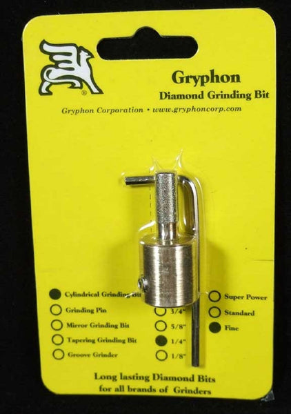 Gryphon 1/4 Inch Diamond Coated Fine Grit Grinder Bit