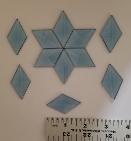1 X 1 3/4 Inch (Mini) Blue Diamond Bevels